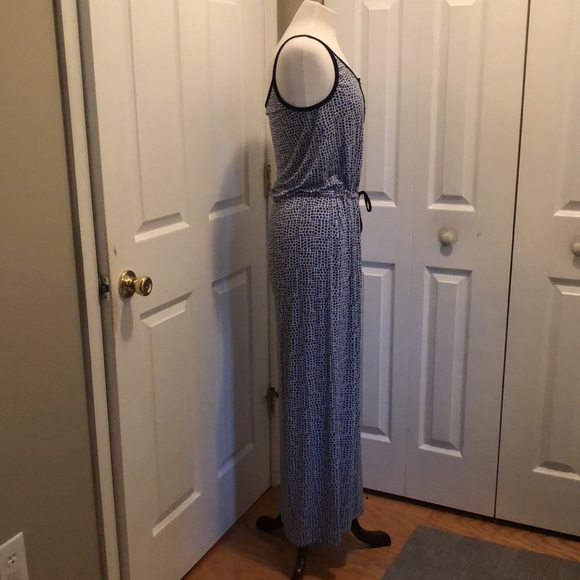 Calvin Klein Jeans co. Cinch waist maxi dress size medium blue white black COMFY - Picture 3 of 11